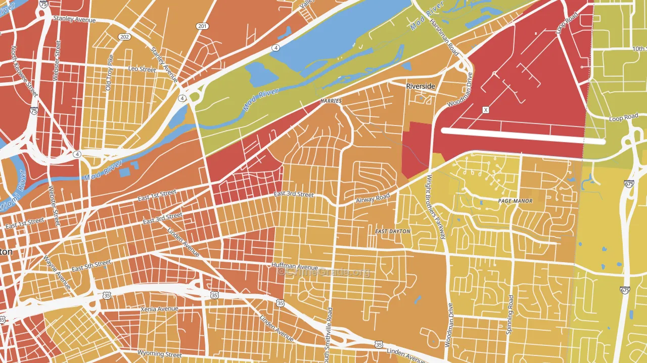 Wright View, Dayton, OH Map of Drug-Related Crime Rates