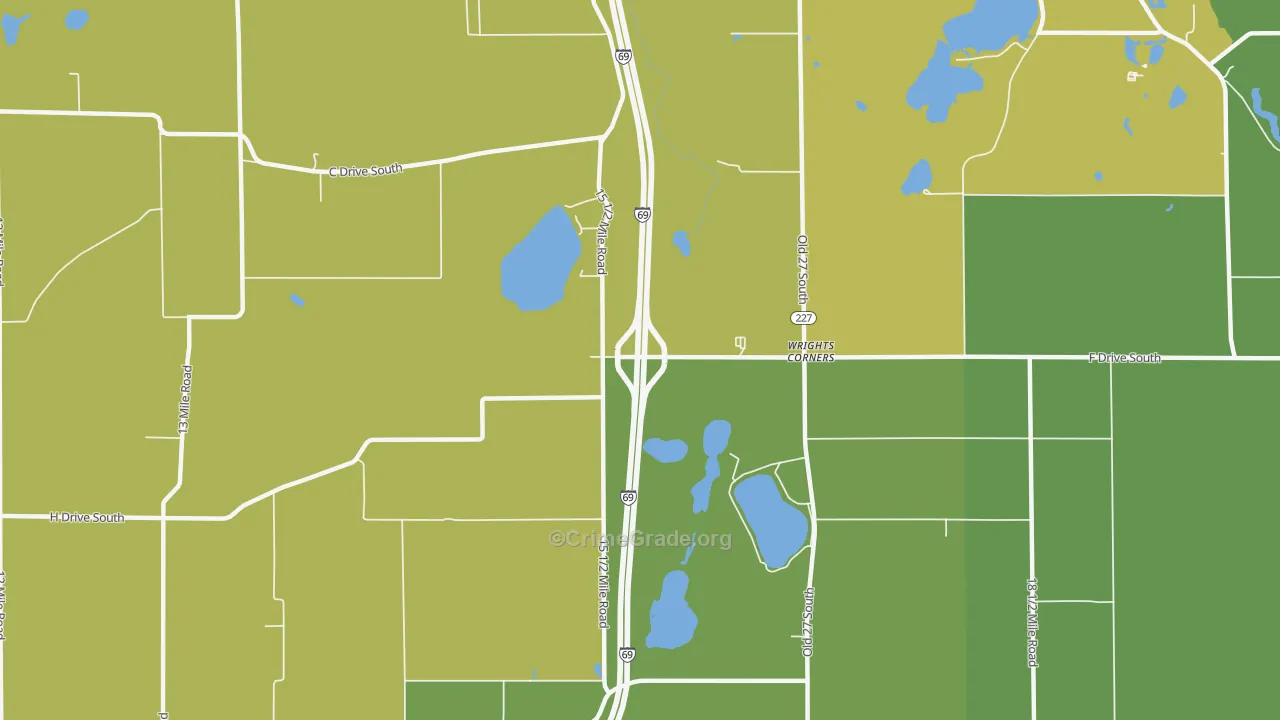 Wrights Corners, MI Map of Drug-Related Crime Rates