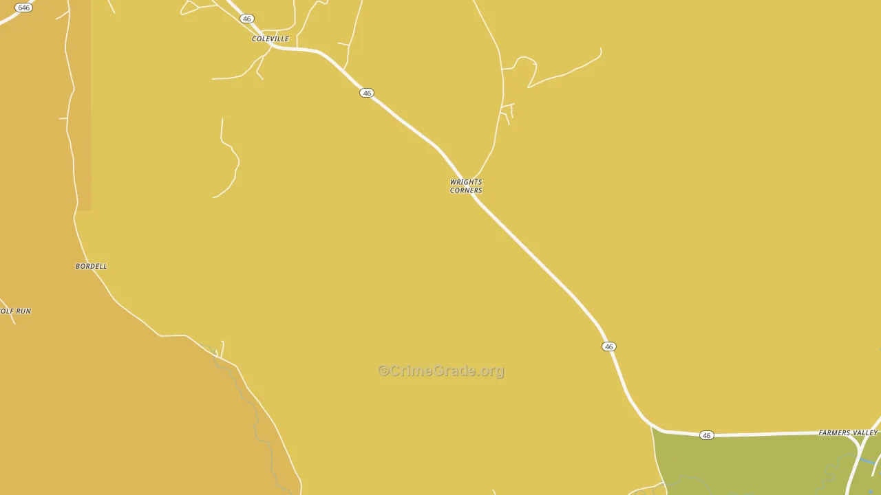 Wrights Corners, PA Map of Drug-Related Crime Rates