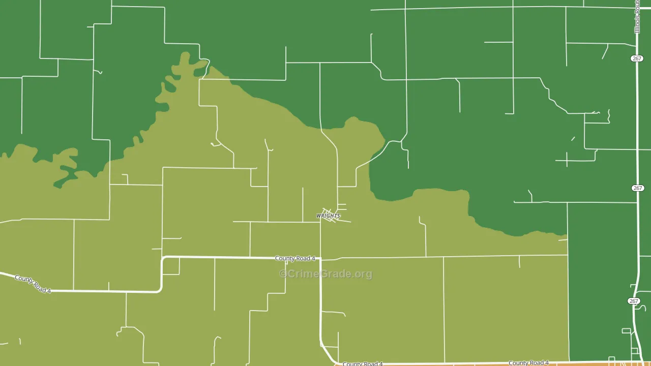 Wrights, IL Map of Drug-Related Crime Rates