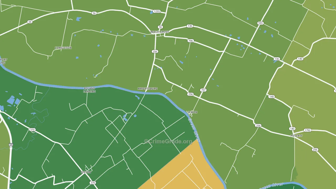 Wrightsburg, KY Map of Drug-Related Crime Rates