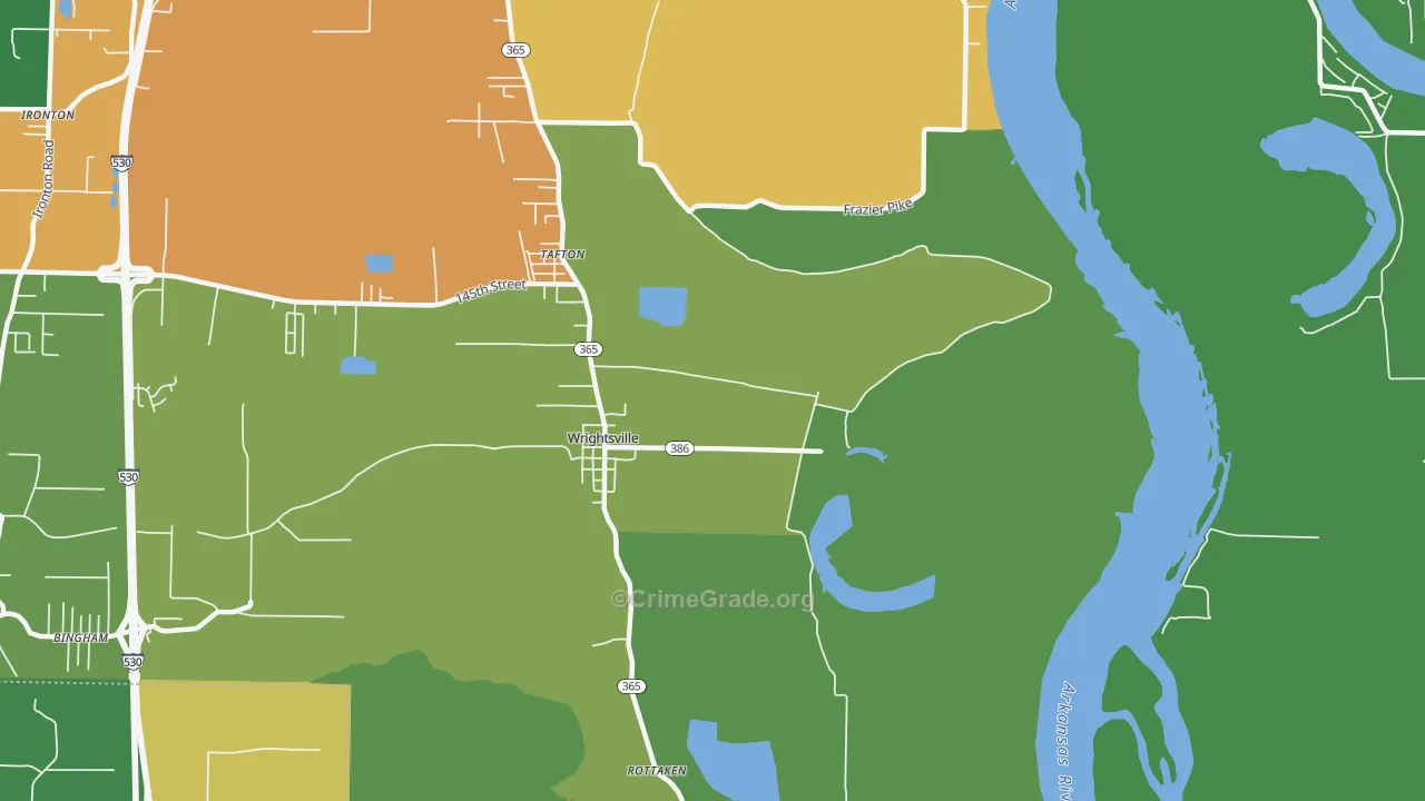 Wrightsville, AR Map of Drug-Related Crime Rates