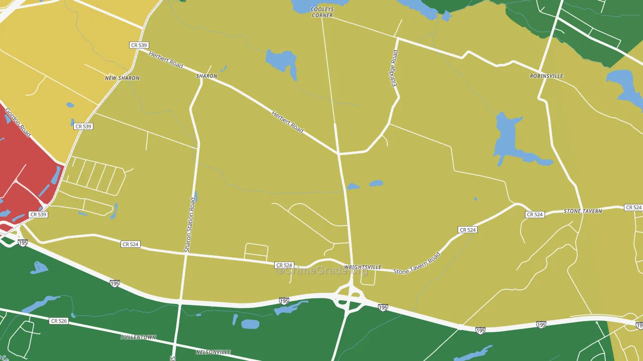 Wrightsville, NJ Map of Drug-Related Crime Rates