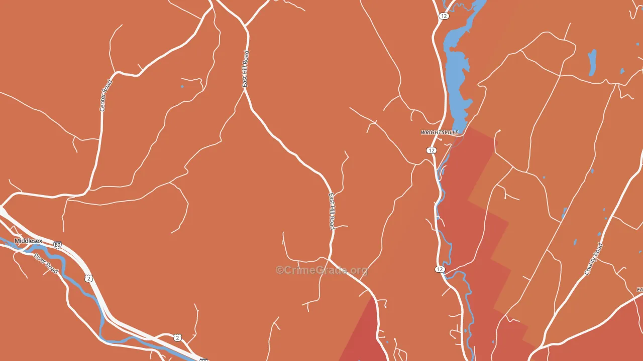 Wrightsville, VT Map of Drug-Related Crime Rates
