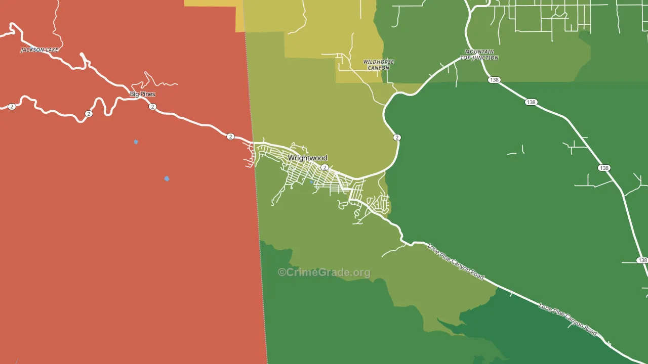 Wrightwood, CA Map of Drug-Related Crime Rates