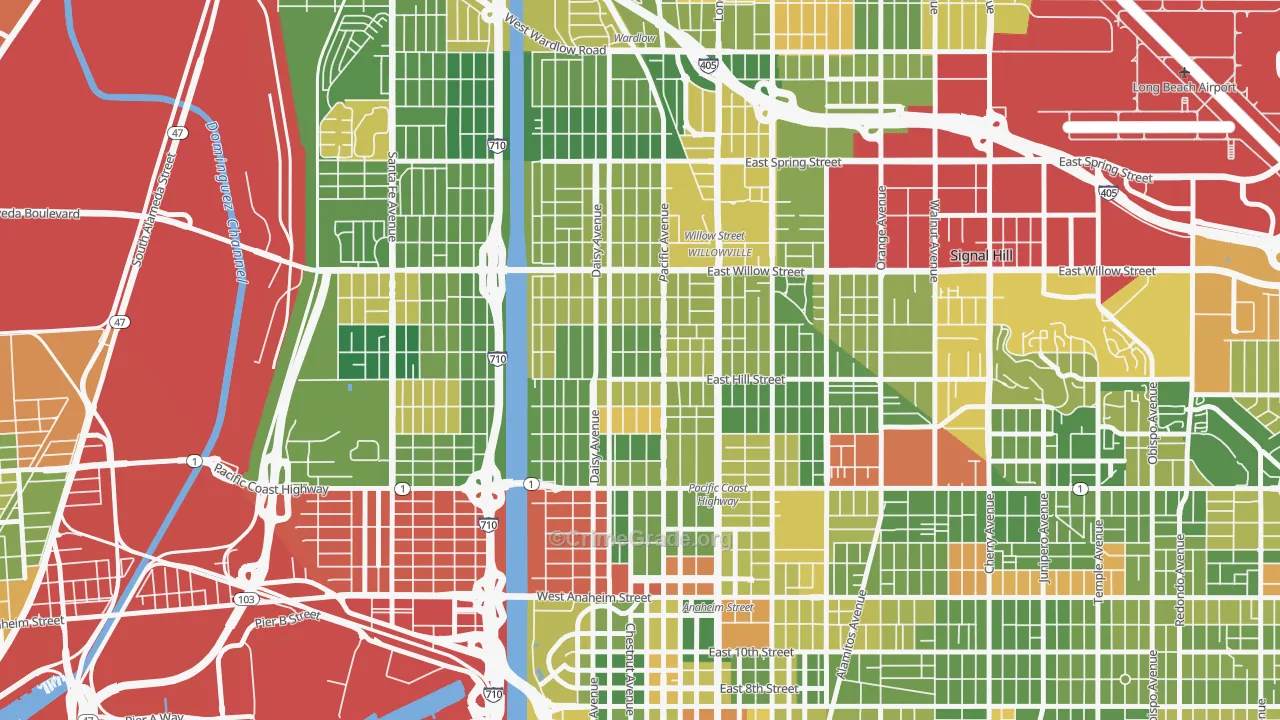 Wrigley, Long Beach, CA Map of Drug-Related Crime Rates