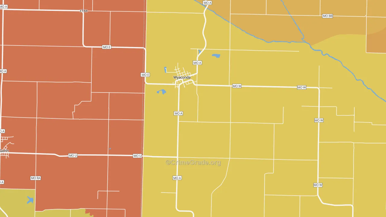 Wyaconda, MO Map of Drug-Related Crime Rates