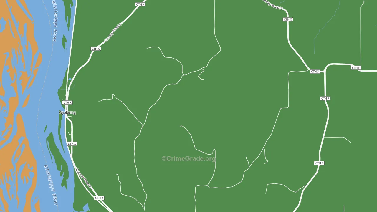 Wyalusing, WI Map of Drug-Related Crime Rates