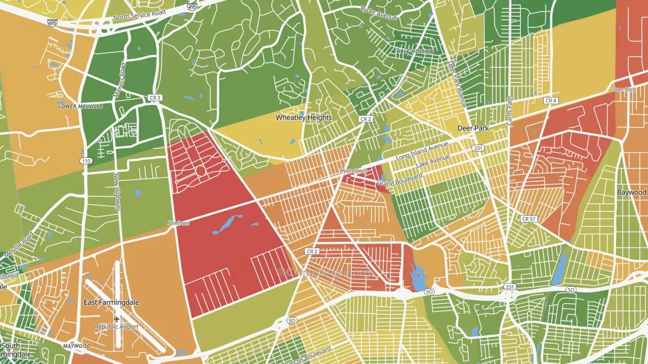 Wyandanch, NY Map of Drug-Related Crime Rates