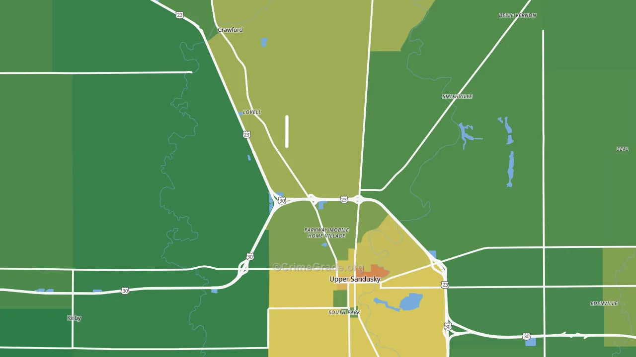 Wyandot County, OH Map of Drug-Related Crime Rates