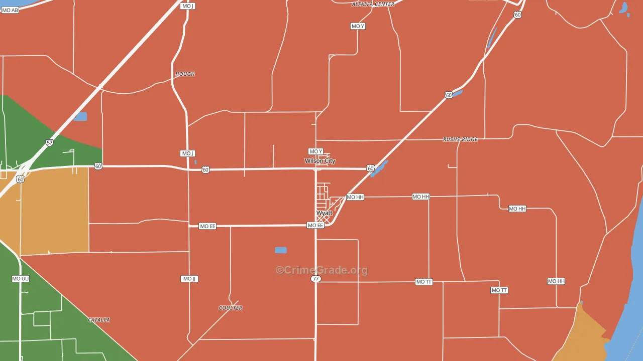Wyatt, MO Map of Drug-Related Crime Rates