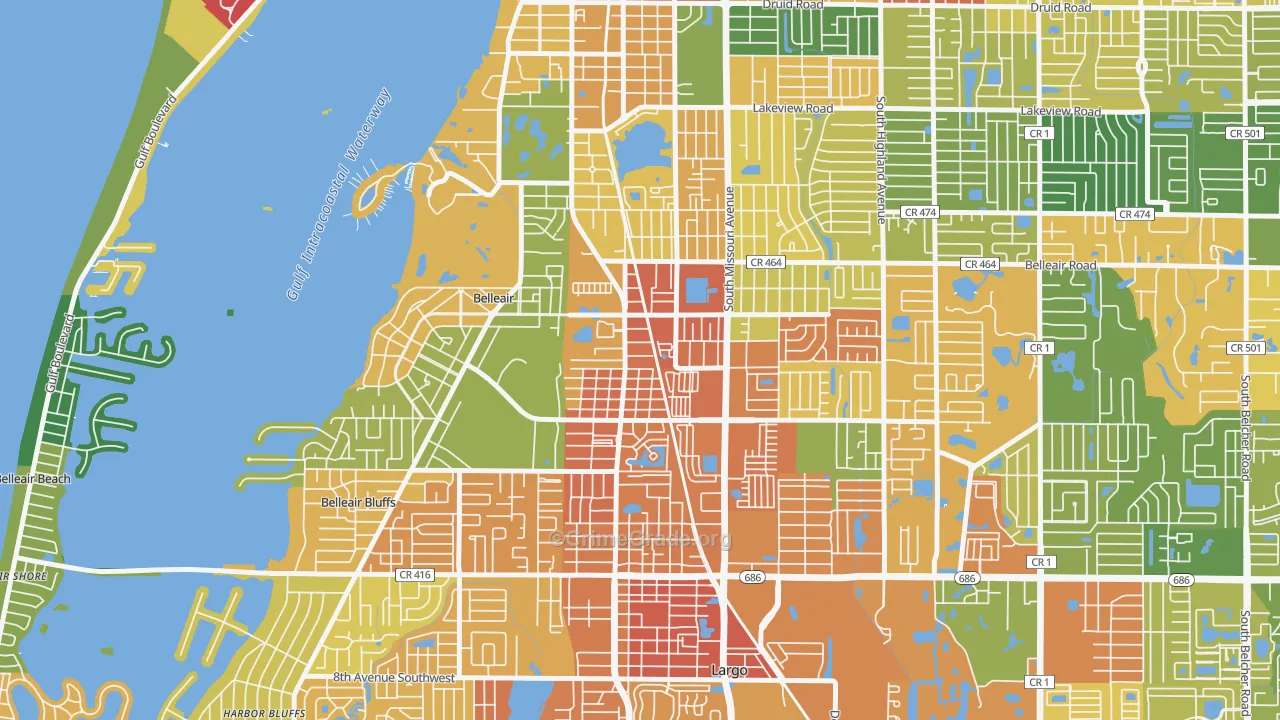 Wyatt Street, Largo, FL Map of Drug-Related Crime Rates