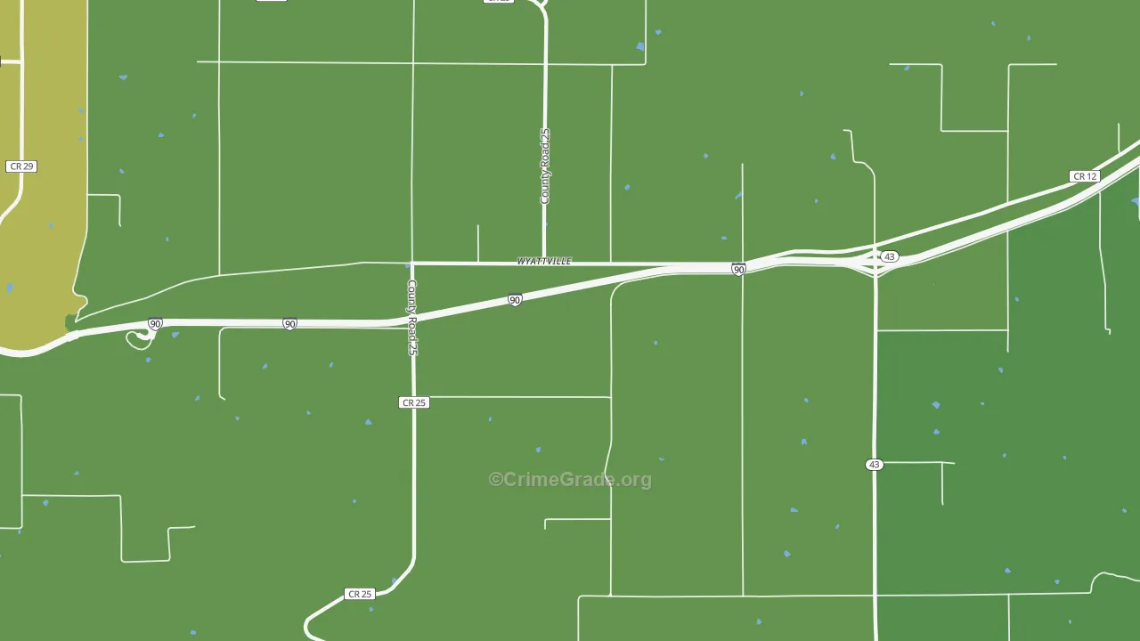 Wyattville, MN Map of Drug-Related Crime Rates