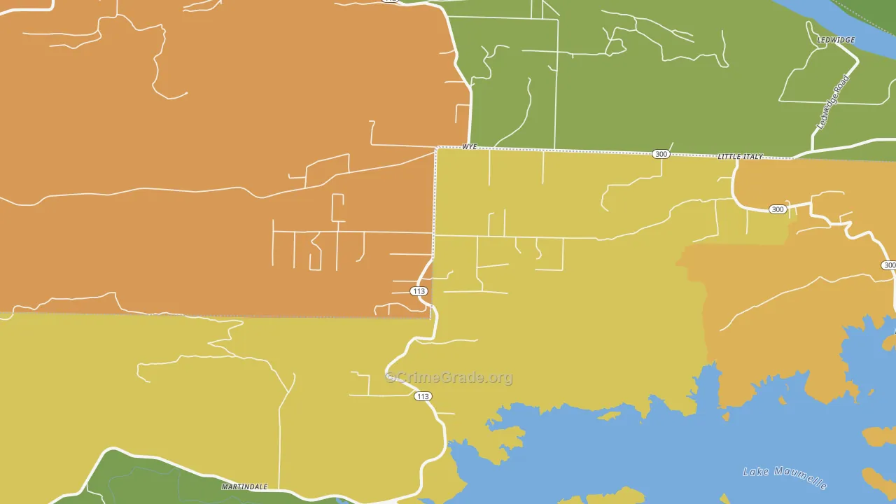 Wye, AR Map of Drug-Related Crime Rates
