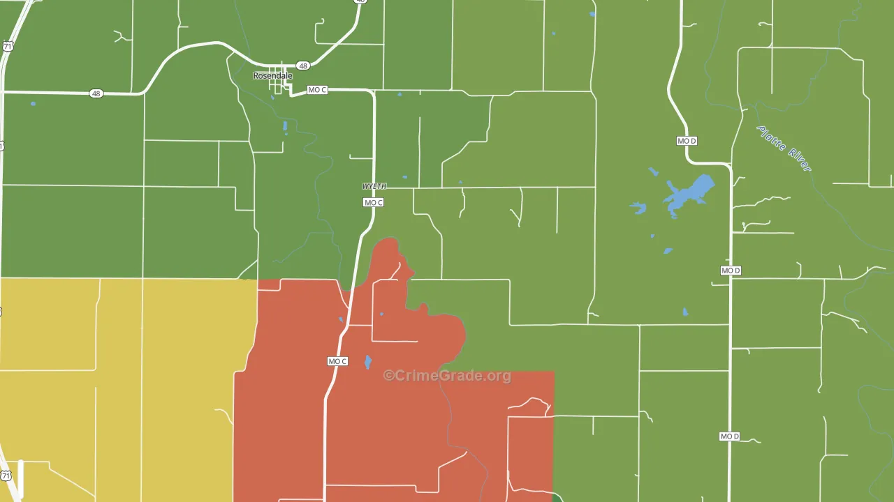 Wyeth, MO Map of Drug-Related Crime Rates