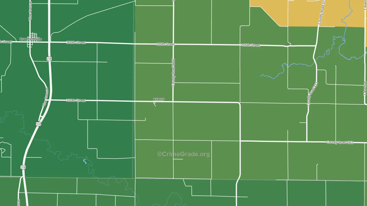 Wyman, IA Map of Drug-Related Crime Rates