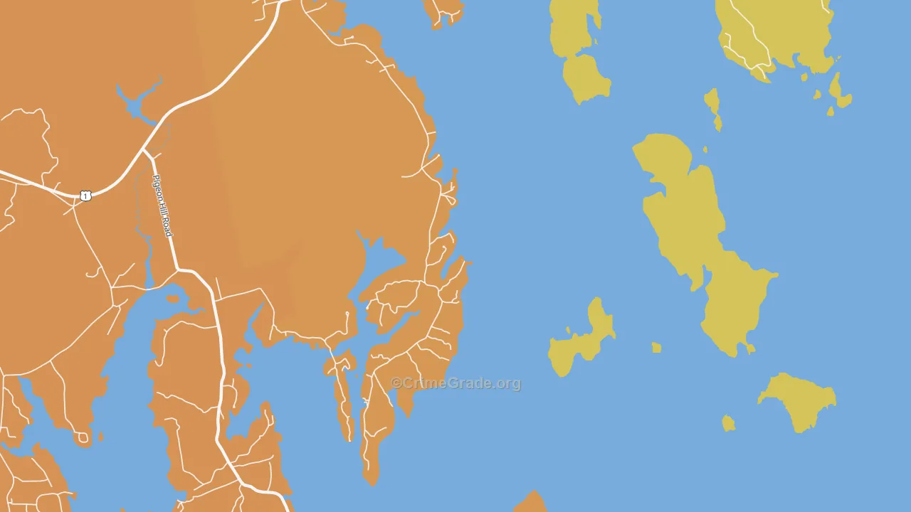 Wyman, ME Map of Drug-Related Crime Rates