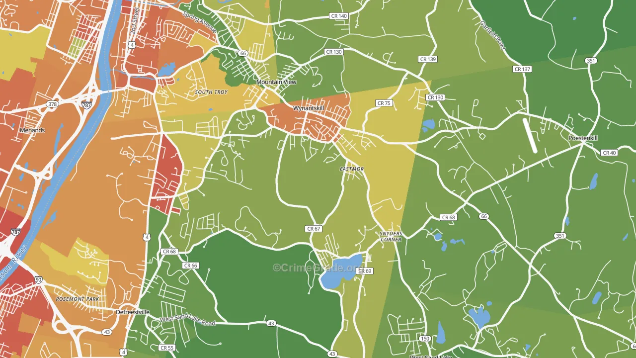 Wynantskill, NY Map of Drug-Related Crime Rates