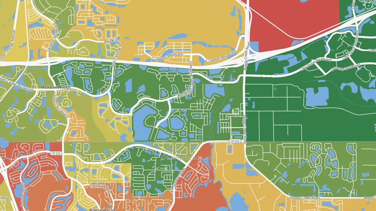 Wyndham Lakes Estates, Meadow Woods, FL Map of Drug-Related Crime Rates