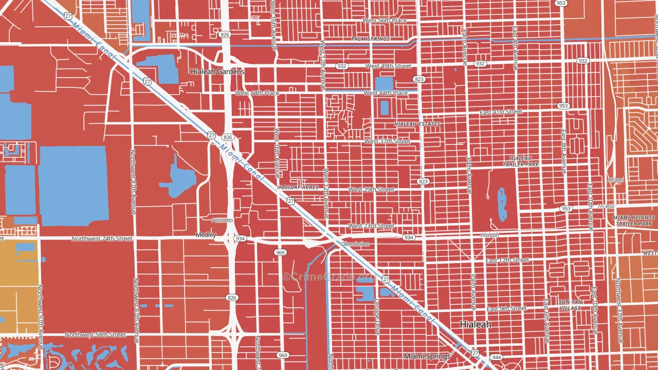 Wynken Blynken anchor Nod, Hialeah, FL Map of Drug-Related Crime Rates