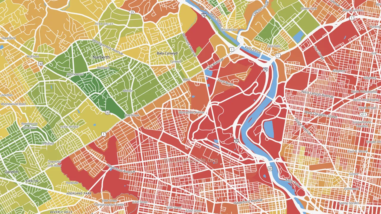 Wynnefield, Philadelphia, PA Map of Drug-Related Crime Rates