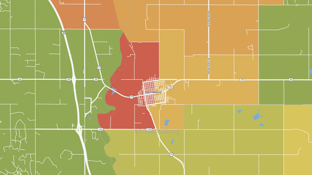 Wynnewood, OK Map of Drug-Related Crime Rates