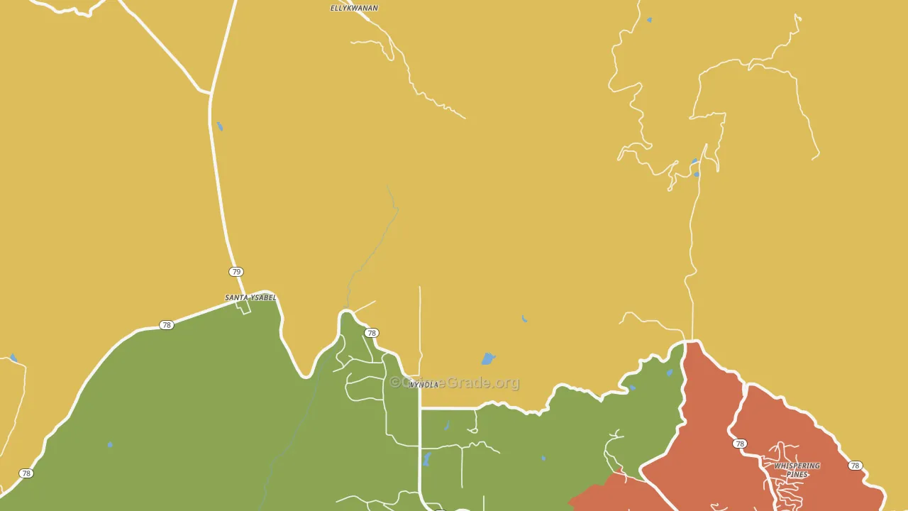 Wynola, CA Map of Drug-Related Crime Rates