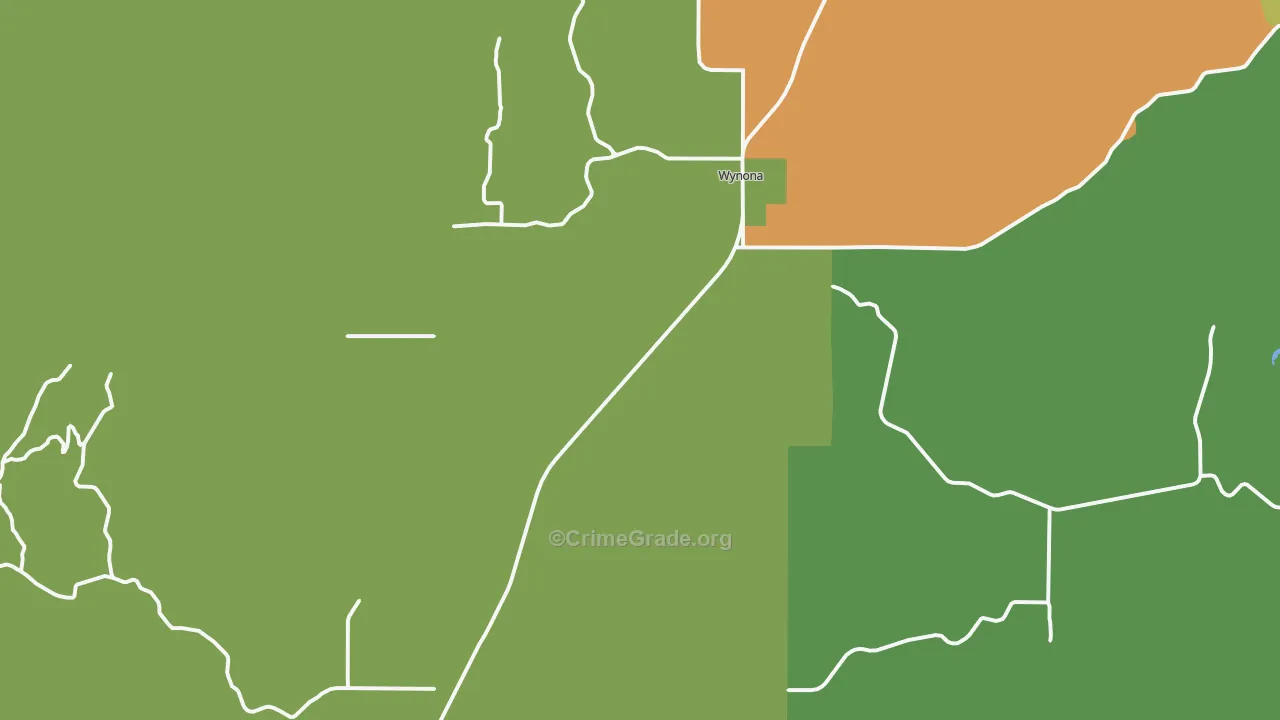 Wynona, OK Map of Drug-Related Crime Rates