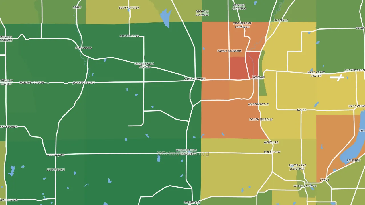 Wyoming County, NY Map of Drug-Related Crime Rates