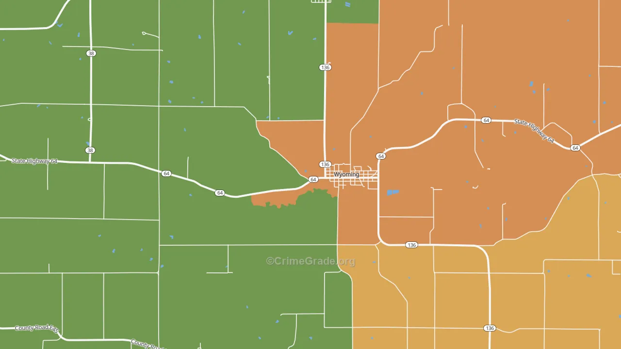 Wyoming, IA Map of Drug-Related Crime Rates