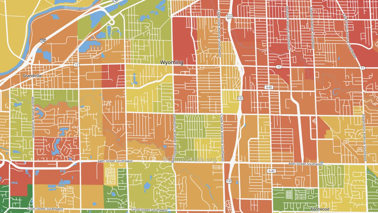 Wyoming, MI Map of Drug-Related Crime Rates
