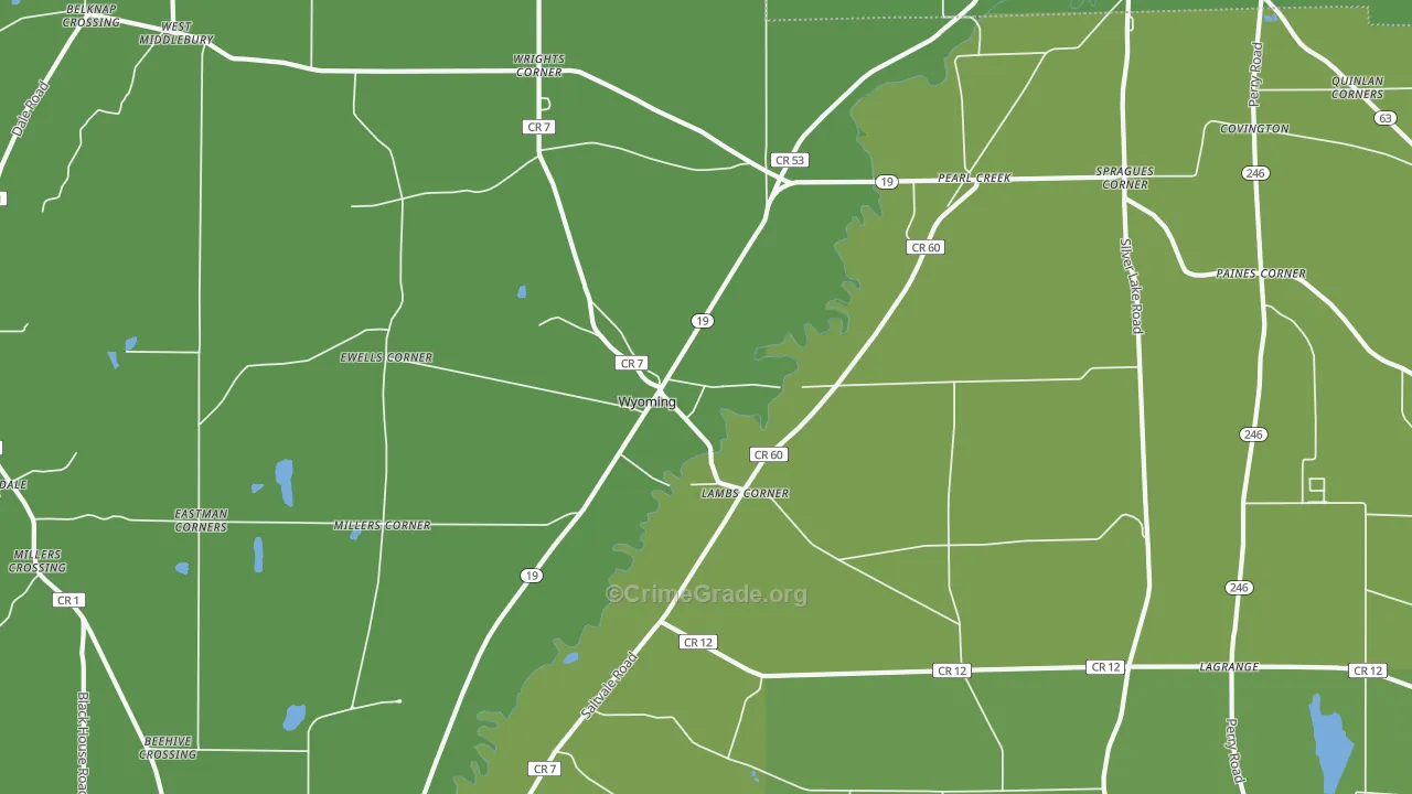 Wyoming, NY Map of Drug-Related Crime Rates