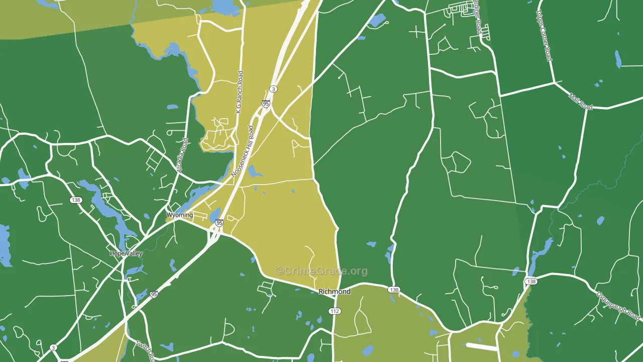 Wyoming, RI Map of Drug-Related Crime Rates