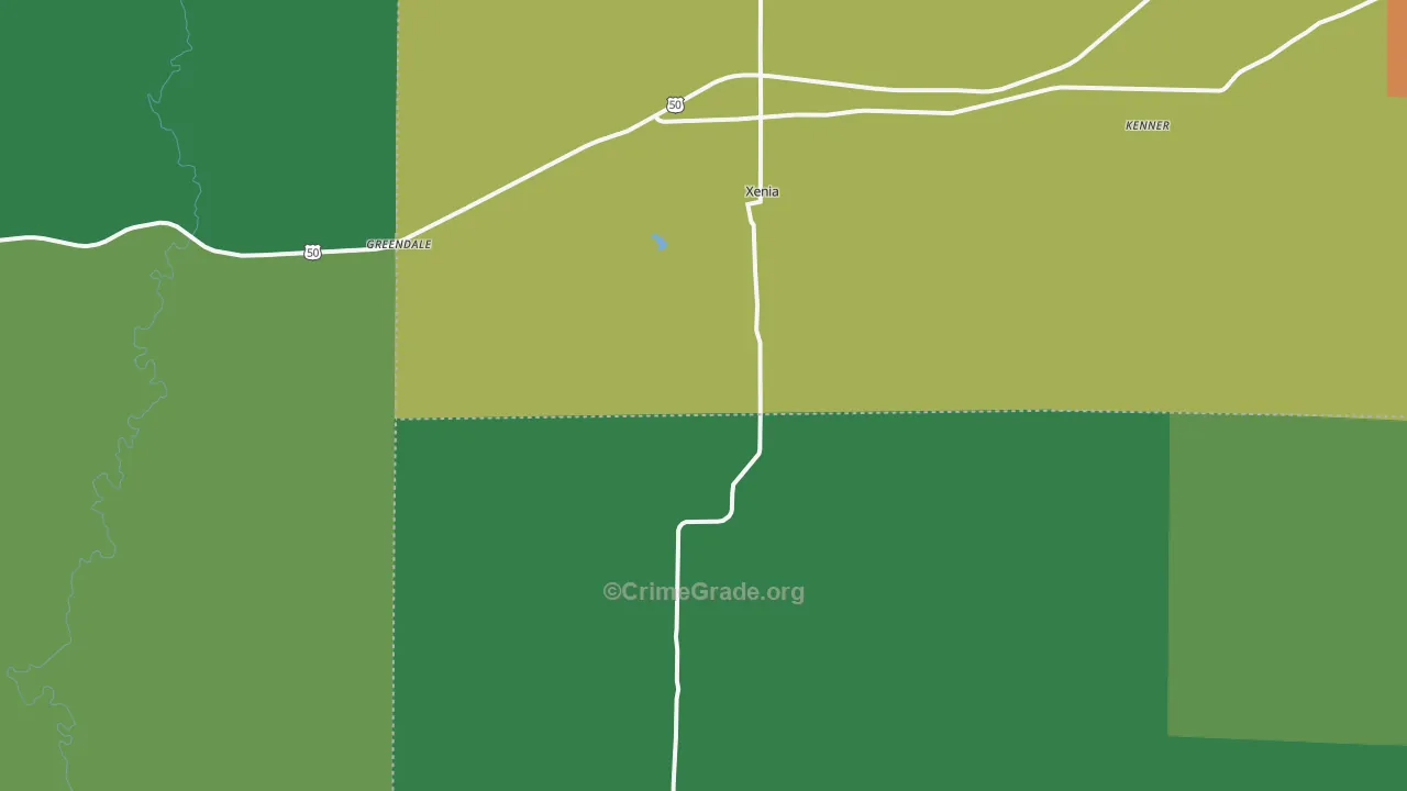 Xenia, IL Map of Drug-Related Crime Rates