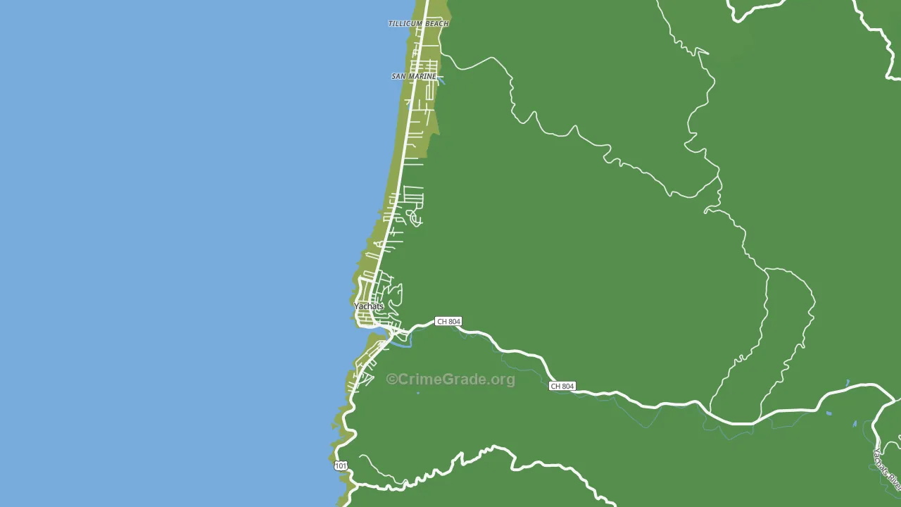 Yachats, OR Map of Drug-Related Crime Rates