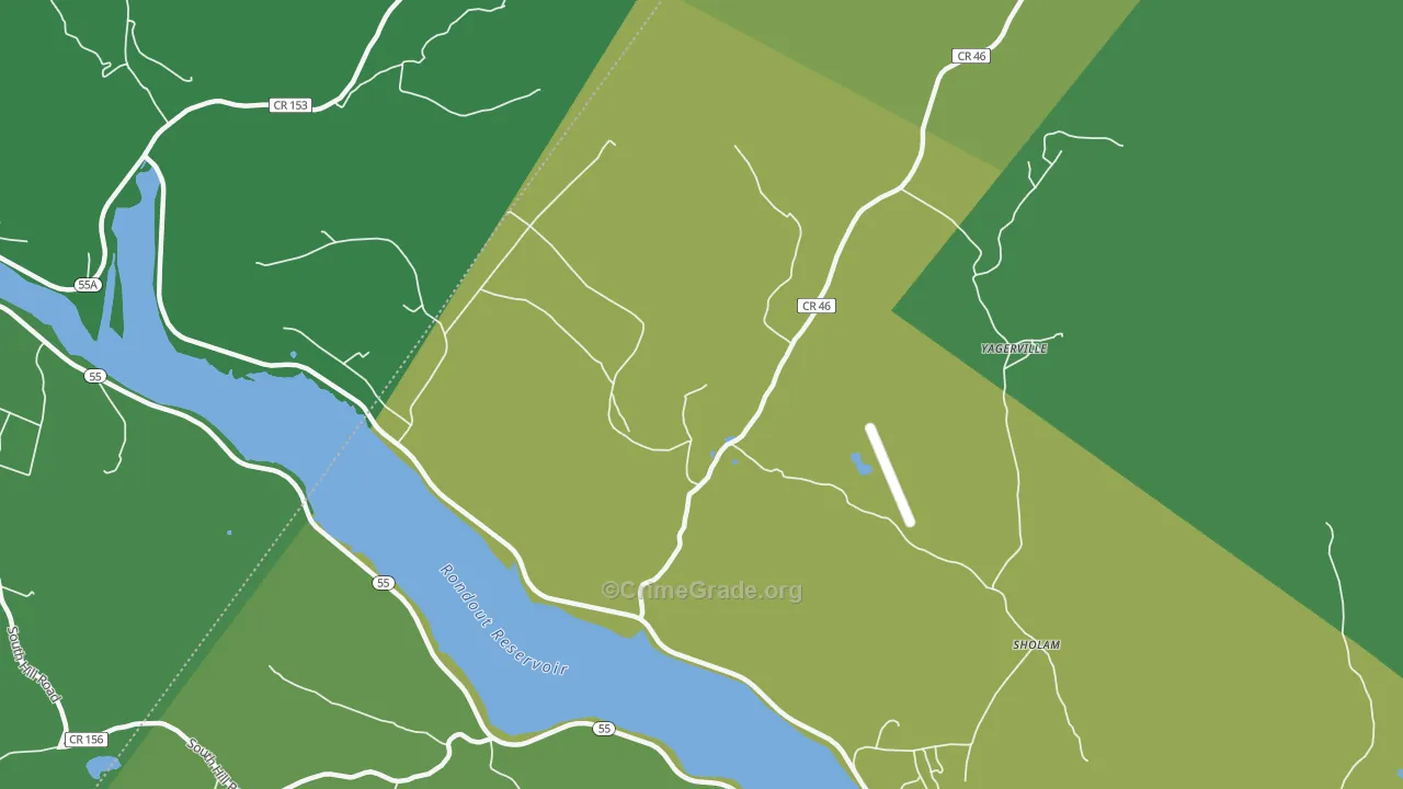Yagerville, NY Map of Drug-Related Crime Rates