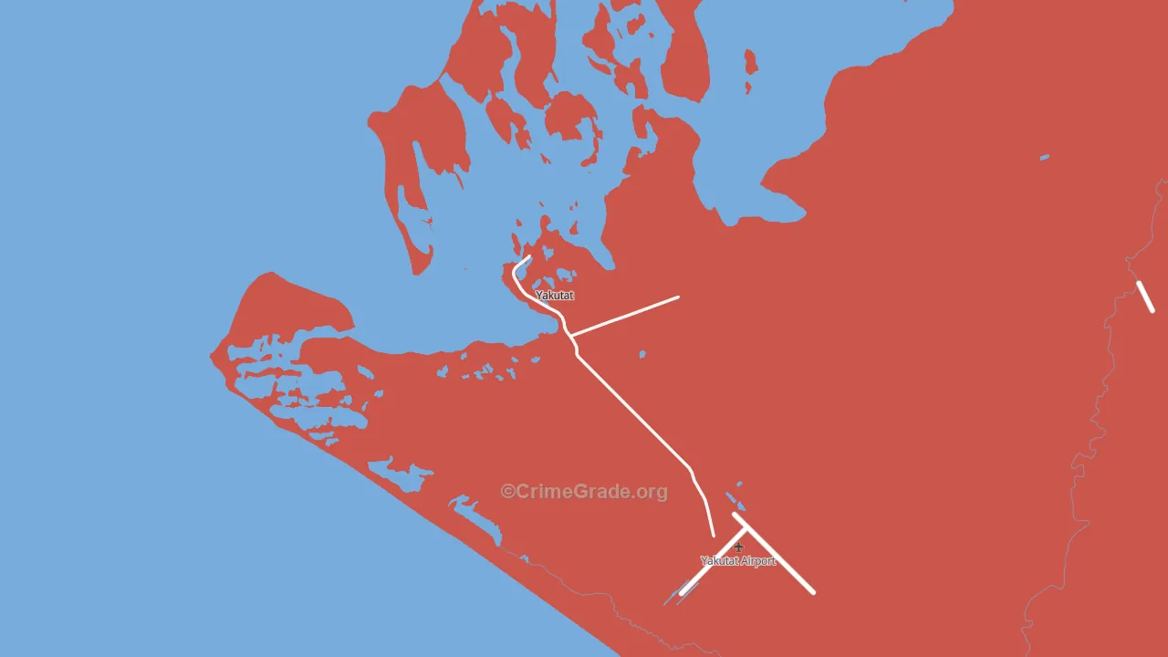 Yakutat, AK Map of Drug-Related Crime Rates