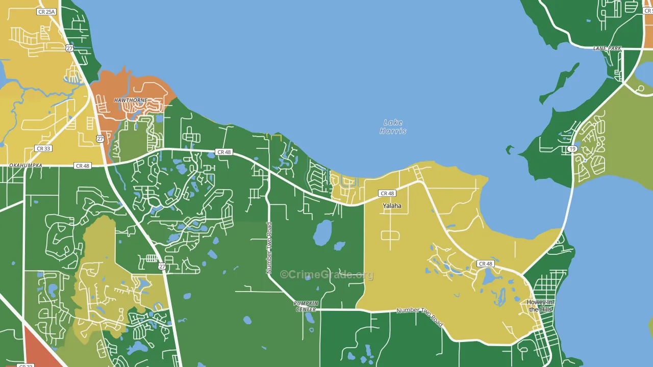 Yalaha, FL Map of Drug-Related Crime Rates
