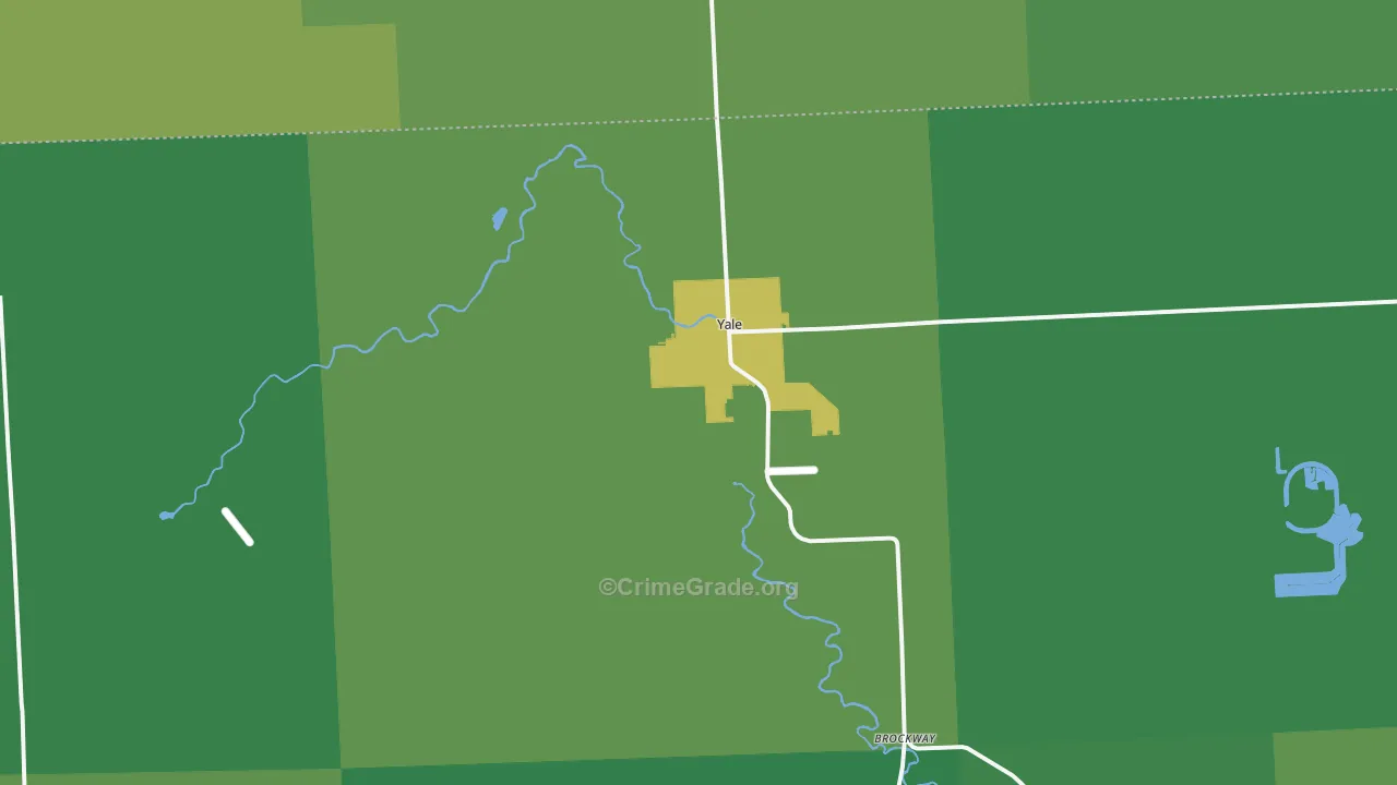 Yale, MI Map of Drug-Related Crime Rates