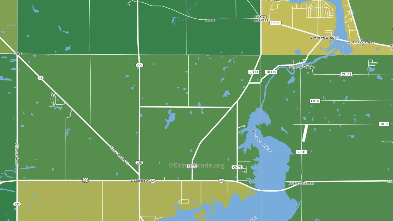 Yale, OH Map of Drug-Related Crime Rates