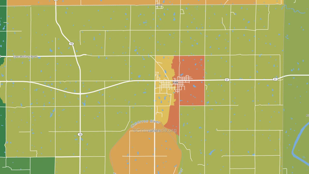 Yale, OK Map of Drug-Related Crime Rates