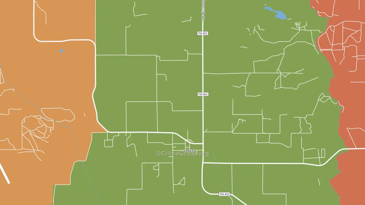 Yancey, TX Map of Drug-Related Crime Rates