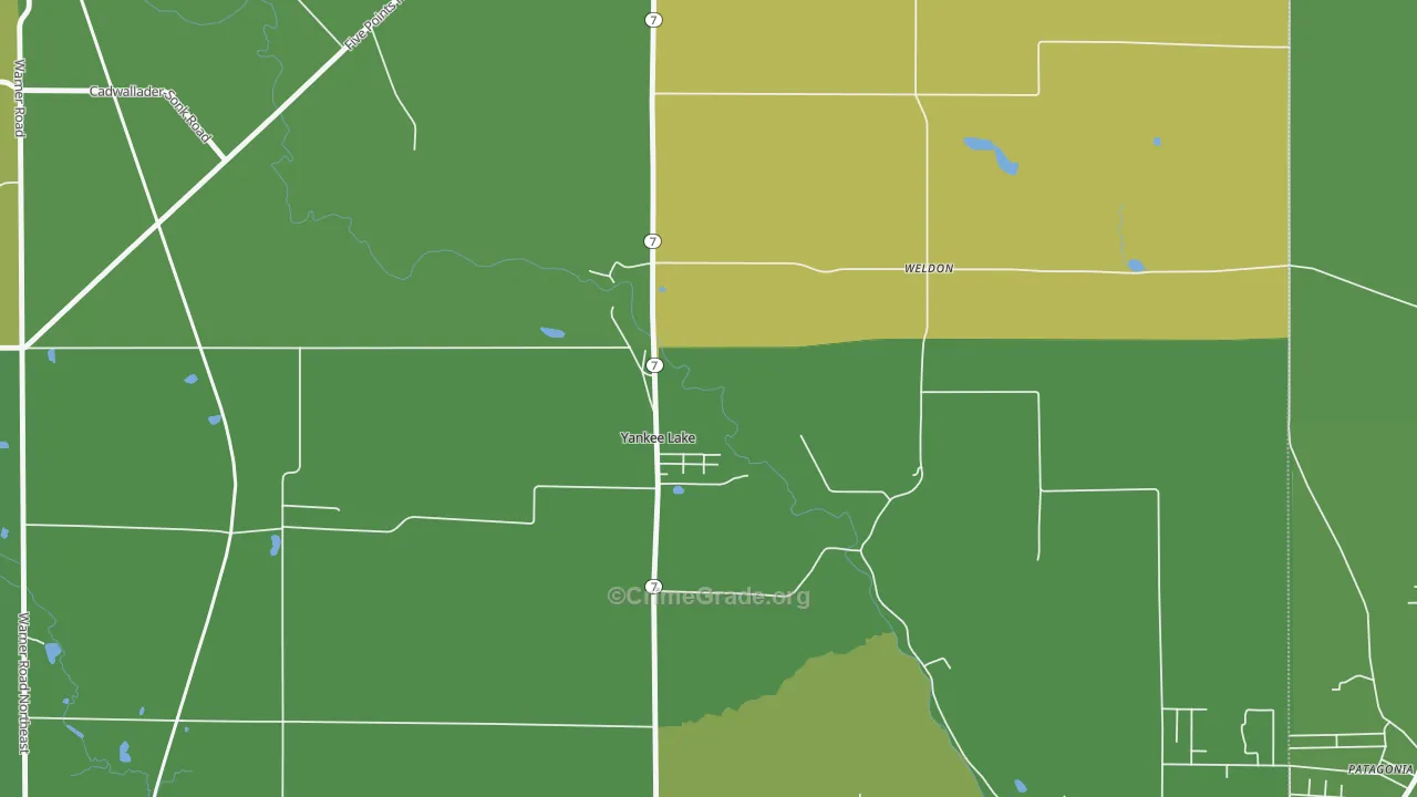 Yankee Lake, OH Map of Drug-Related Crime Rates
