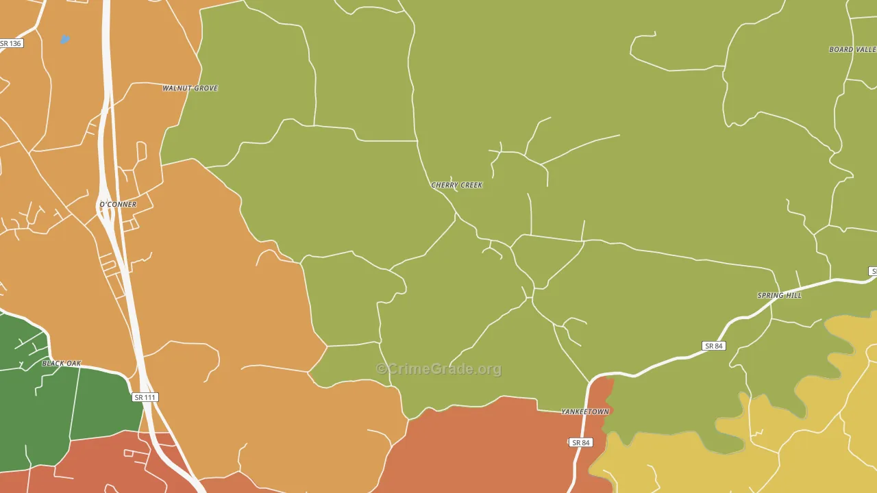 Yankeetown, TN Map of Drug-Related Crime Rates