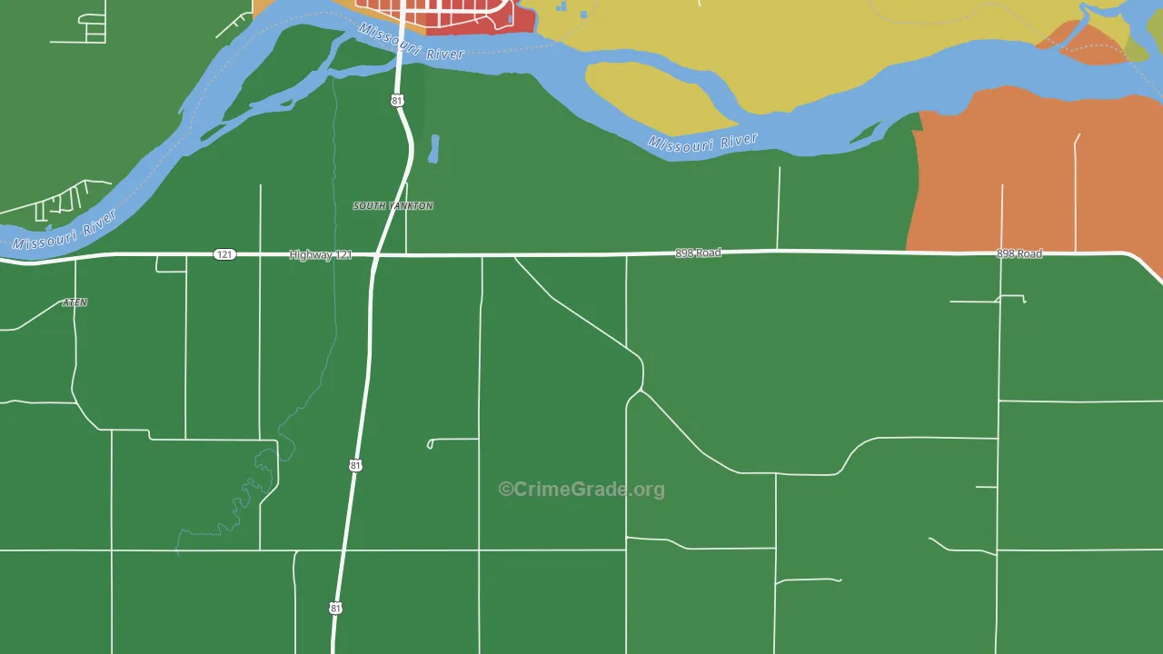 Yankton, NE Map of Drug-Related Crime Rates