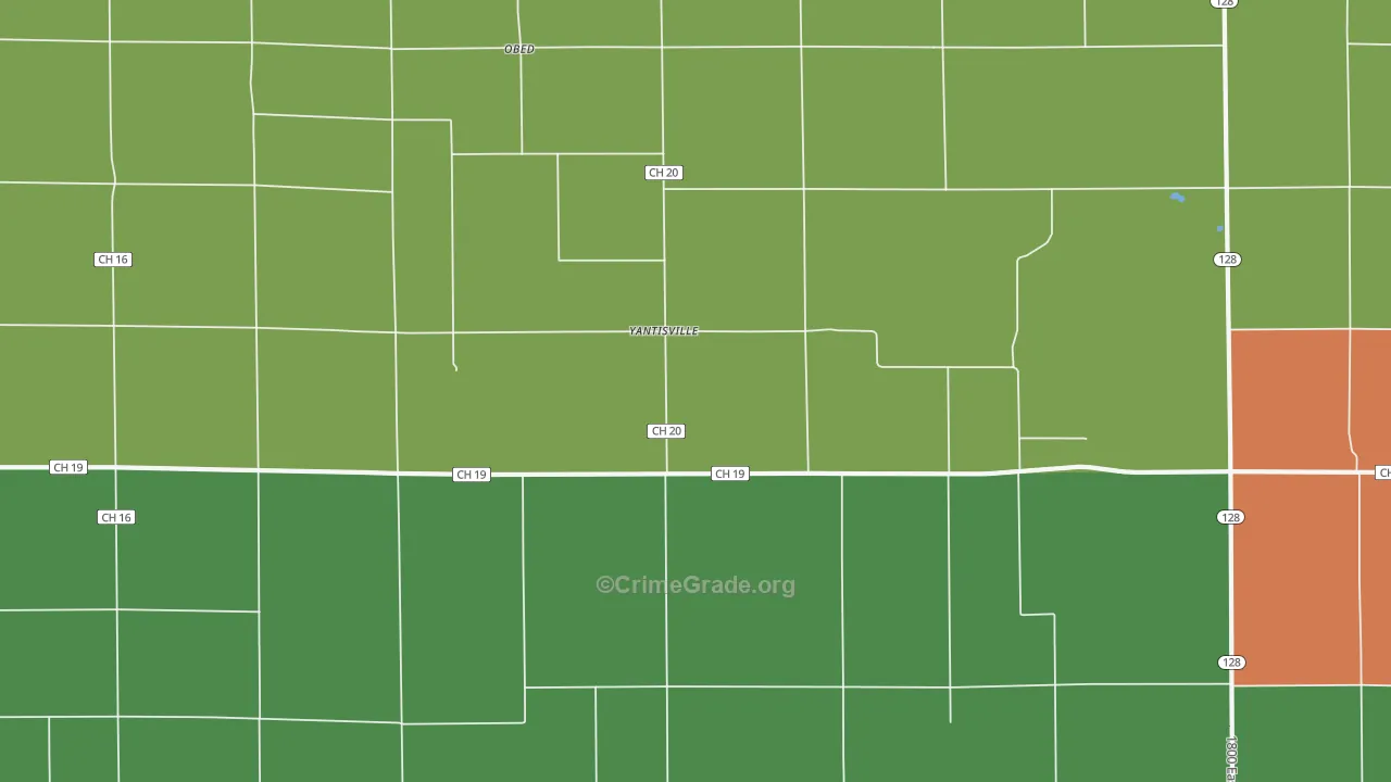 Yantisville, IL Map of Drug-Related Crime Rates