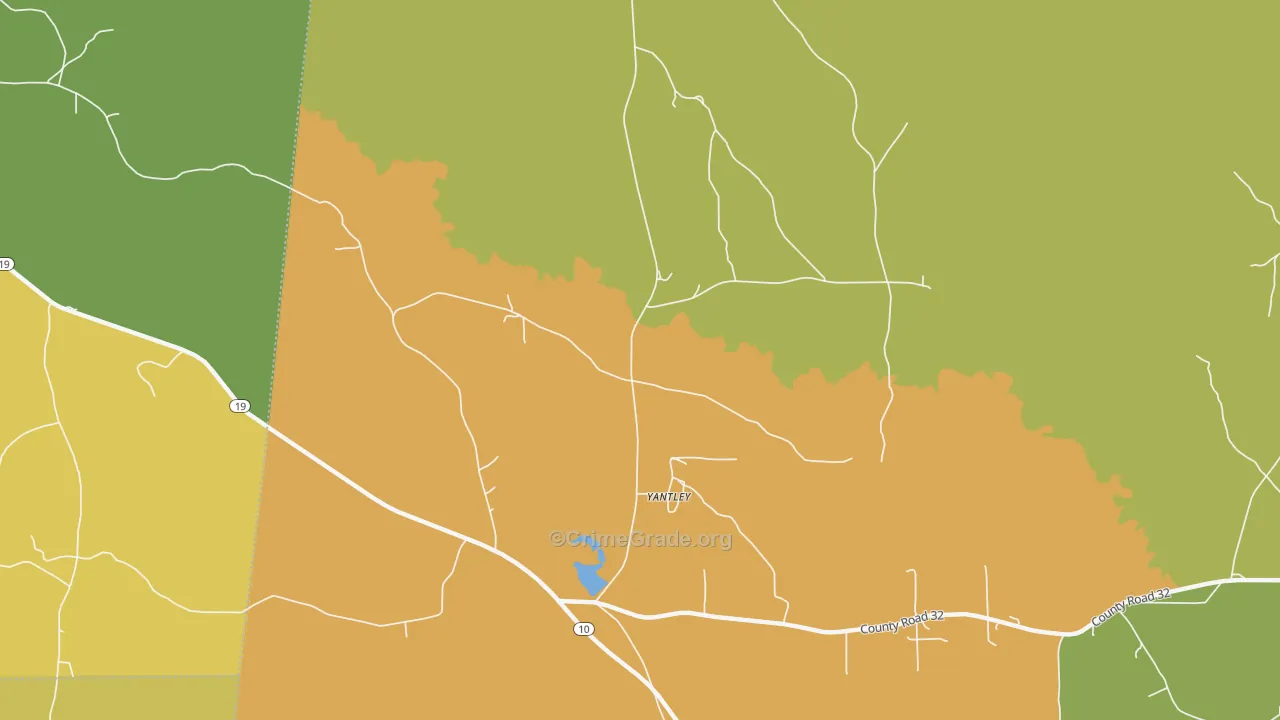 Yantley, AL Map of Drug-Related Crime Rates