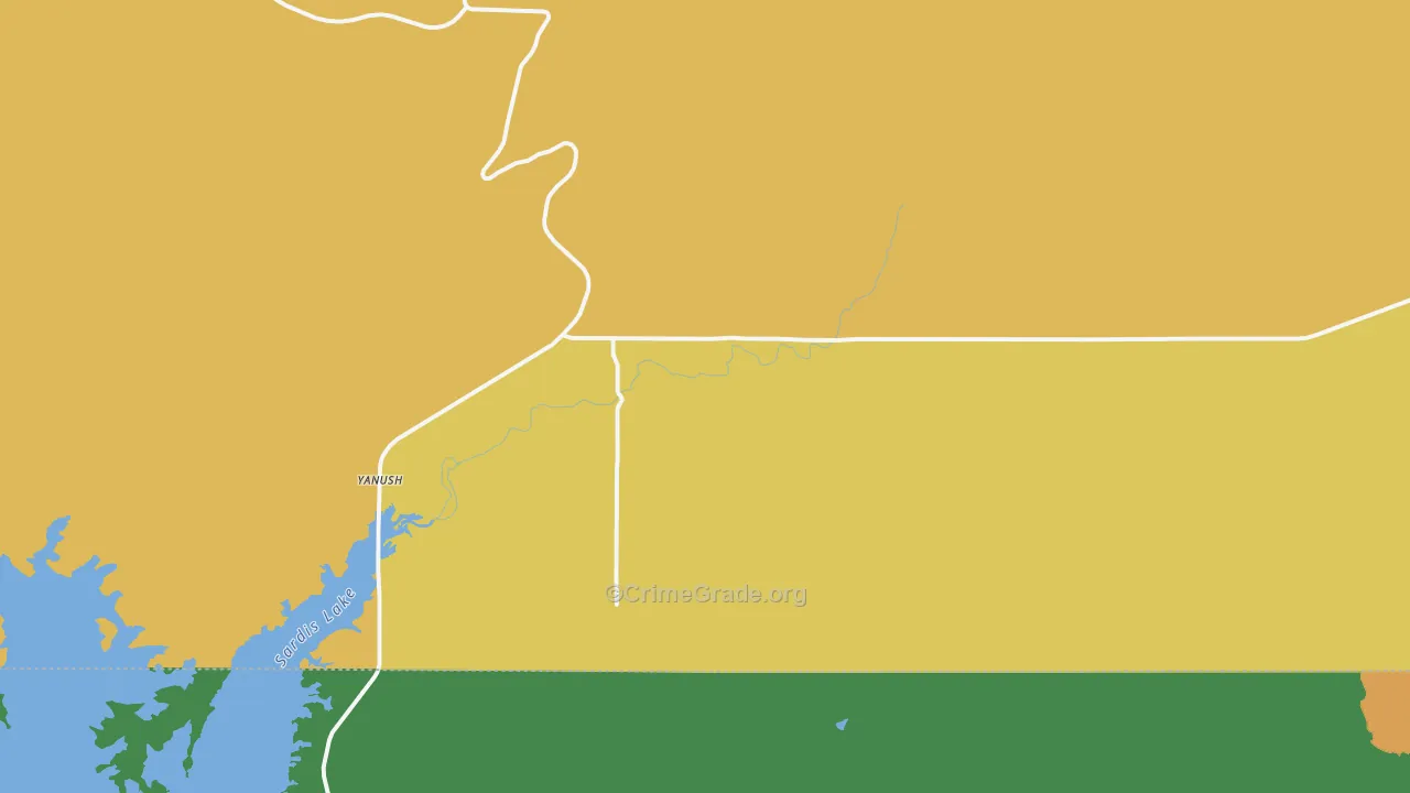 Yanush, OK Map of Drug-Related Crime Rates