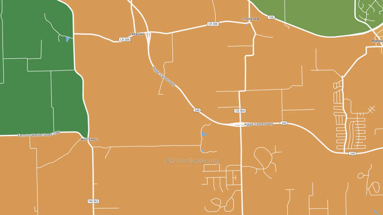Yarboro, TX Map of Drug-Related Crime Rates