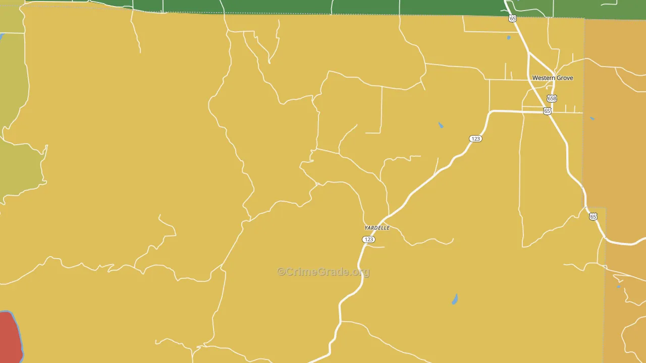 Yardelle, AR Map of Drug-Related Crime Rates